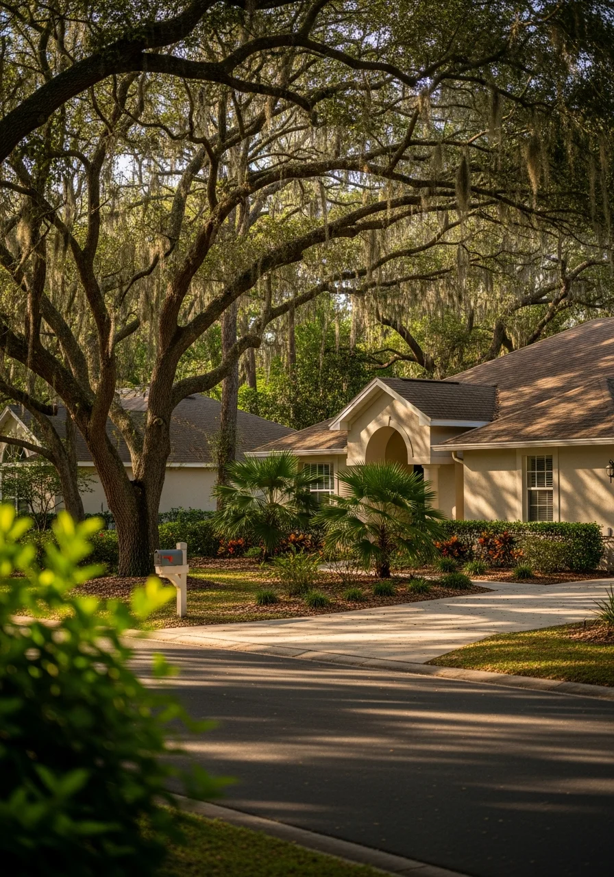Brooksville residential property with established landscaping and local architectural charm.