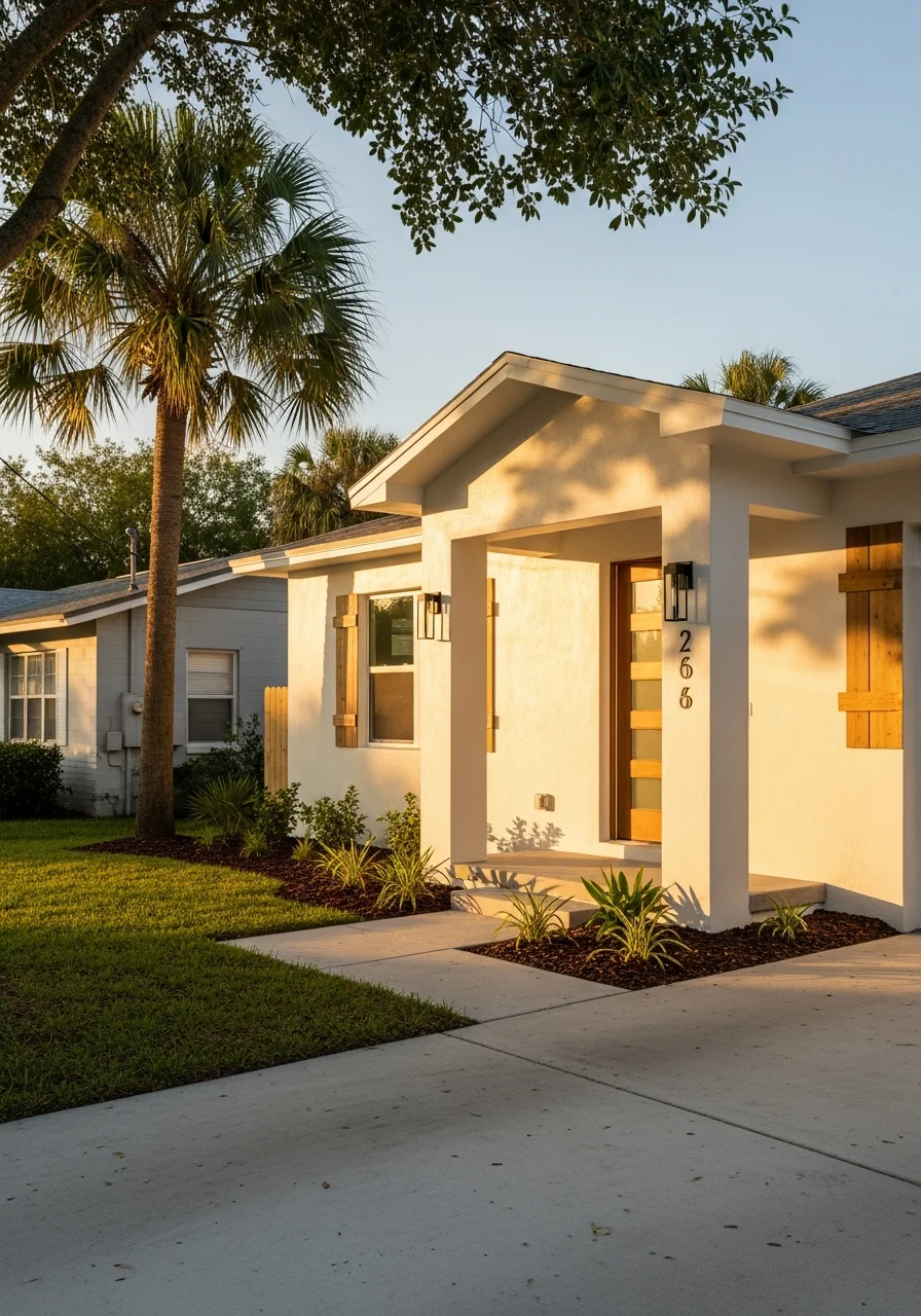 Modern custom home renovation with luxury finishes in a Pinellas County neighborhood