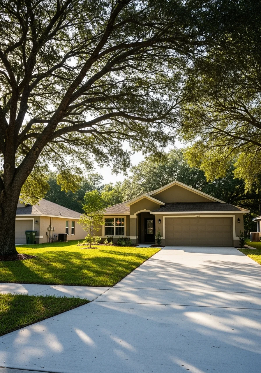 Spring Hill home exterior with driveway and typical neighborhood setting.